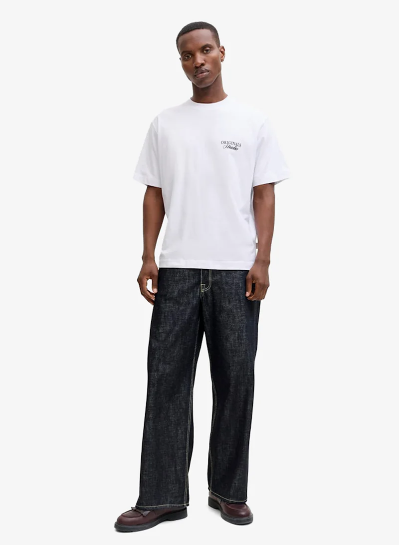 JACK & JONES Bright White SS 26 Logo Crew Neck T-Shirt for Men | Best Price UAE